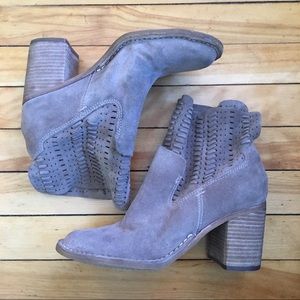 Grey Suede Dolce Vita Landon Cutout Ankle Booties